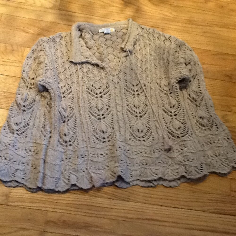 Beautiful Tan Crochet Sweater